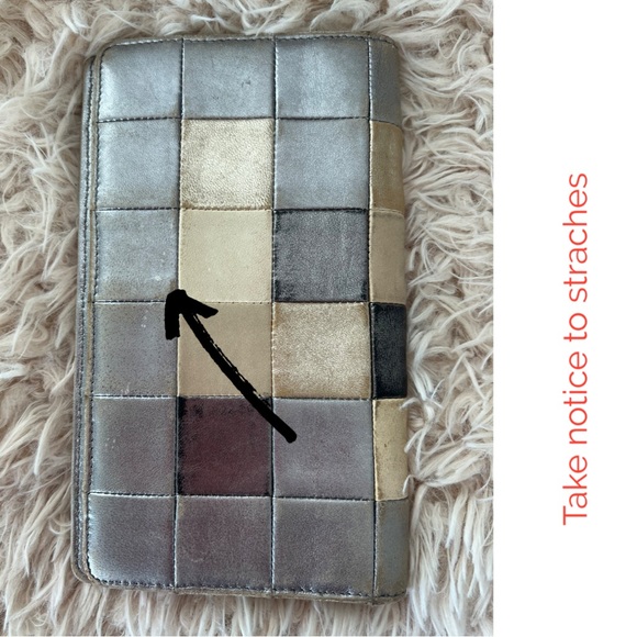 Authentic: Chanel Calfskin Multicolor Metallic Patchwork Wallet - Picture 3 of 6